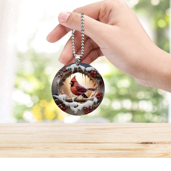 Cardinal Mirror Tag/Keychain - Picture 3 of 6